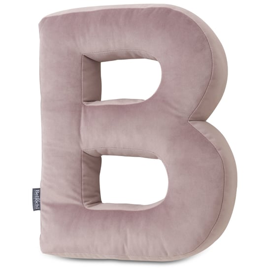 Poduszka dekoracyjna, literka B, Różowa Bellochi