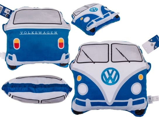 Poduszka dekoracyjna niebieska - Volkswagen Ogórek VW T1 Mini-van Out of The Blue