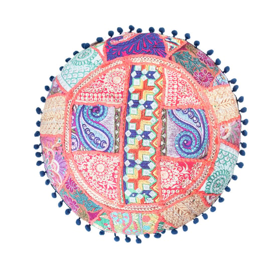 Poduszka dekoracyjna okrągła LORENA w kolorowy wzór 45 cm HOMLA Homla