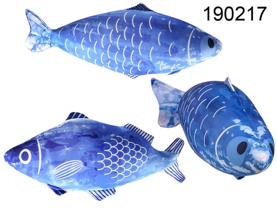 Poduszka dekoracyjna OOTB Ryba, błękitna, 62x40 cm OOTB
