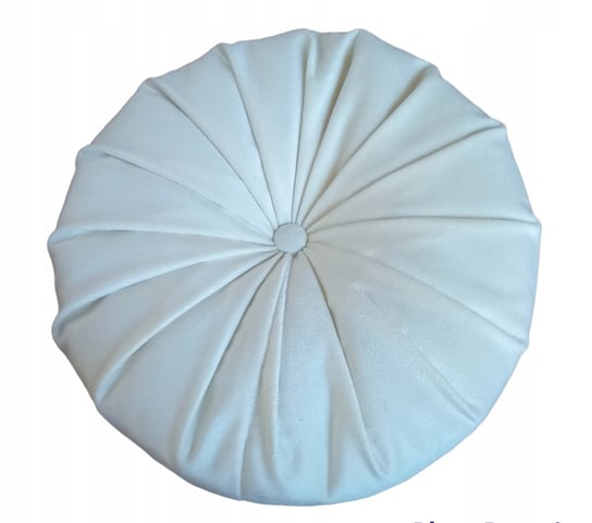 Poduszka dekoracyjna ozdobna okrągła welur biała Inna marka