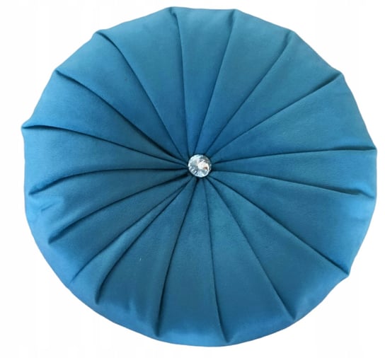 Poduszka dekoracyjna ozdobna okrągła welur turkus Inna marka