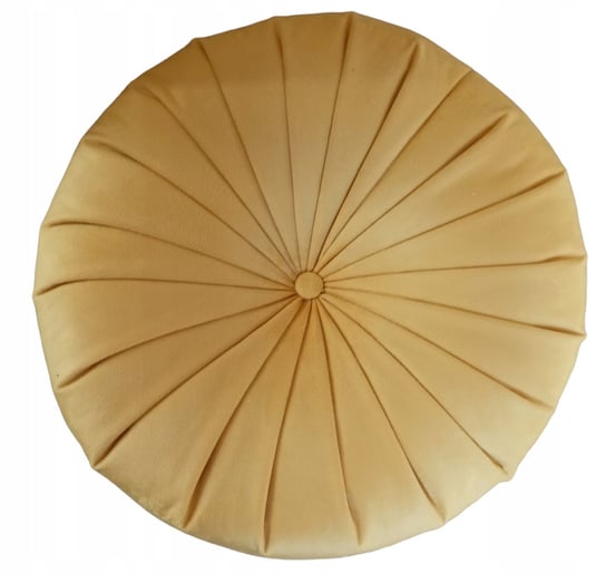 Poduszka dekoracyjna ozdobna okrągła welur żółta Inna marka