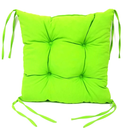 Poduszka dekoracyjna pikowana jasno zielona z troczkami 40x40cm Fame Store