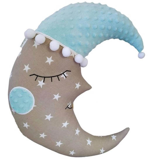Poduszka dekoracyjna szaro - niebieski księżyc 30 x 45 cm Olimagia