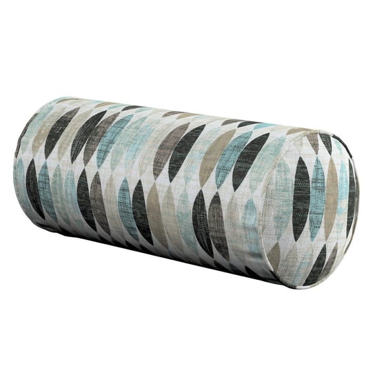 Poduszka DEKORIA Modern, wzory w odcieniach błekitu, beżu i czarnego, Ø16x40 cm Dekoria
