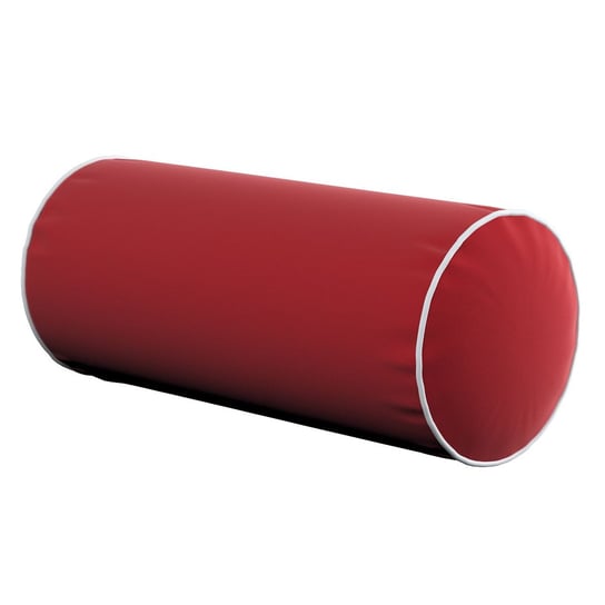 Poduszka DEKORIA Velvet, wałek prosty z lamówką, intensywna czerwień, Ø16×40 cm Dekoria
