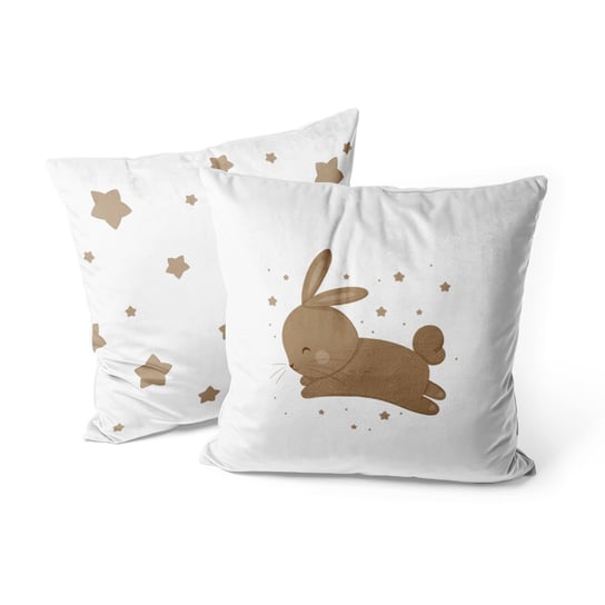 Poduszka dla dzieci BUNNY BLISS wzór D249 | gwiezdne zajączki poduszka 50 x 50 cm (z wypełnieniem) Decordruk