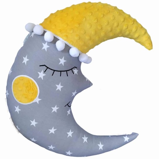 Poduszka dla dzieci Poduszka do karmienia Rogal minky szaro - żółty księżyc 30 x 45 cm Olimagia