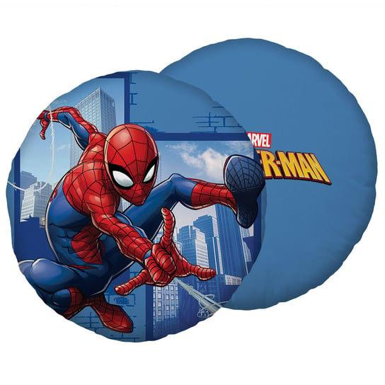Poduszka dla dziecka Spiderman dla chłopca niebieska okrągła 40x40 Jerry Fabrics