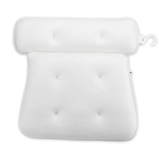 Poduszka do kąpieli w kolorze WHITE - Poduszka do kąpieli spa wykonana z wodoodpornego materiału - Ergonomiczny kształt i mocne przyssawki dla najlepszego komfortu Intirilife