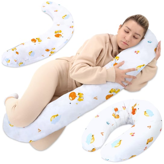 Poduszka do karmienia lub do spania na boku 190 cm - Poduszka ciążowa wspierająca pozycjonująca miś Amazinggirl