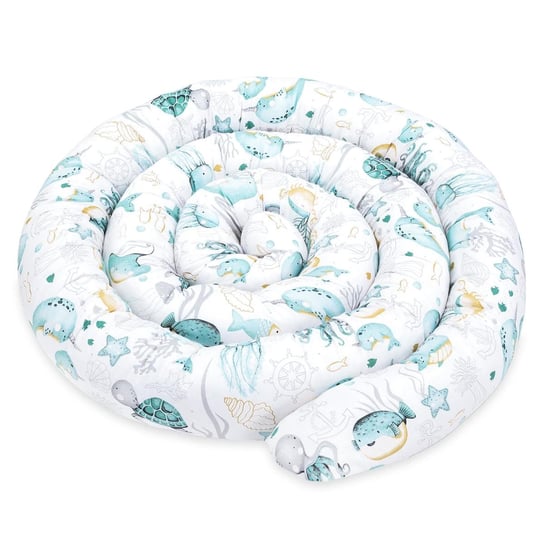 Poduszka do spania na boku 150 cm bawełna - poduszka długa wałek do spania pod kark zwierzęta wodne Totsy Baby