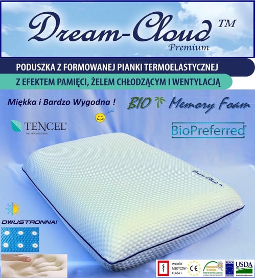 Poduszka Dream-Cloud Premium Bio Chłodząca-Wentylowana 58x35x11cm ABC