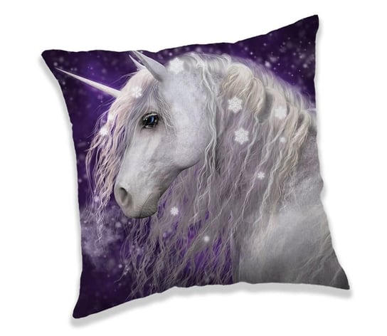Poduszka dziecięca 40x40 Jednorożec konik koń kucyk biały unicorn gwiazdki fioletowa lawendowa 8774 Jerry Fabrics