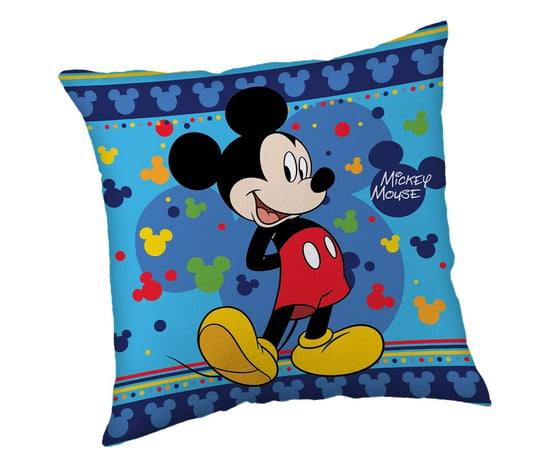 Poduszka dziecięca 40x40 Myszka Miki Mickey niebieska Jerry Fabrics