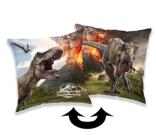 Poduszka dziecięca 40x40 Park Jurajski dinozaury wulkany 7318 Jurassic Word Volcano Jerry Fabrics