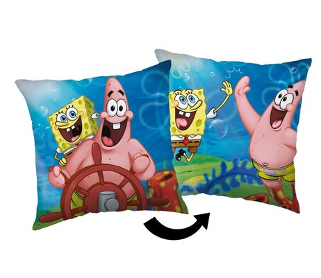 Poduszka dziecięca 40x40 Sponge Bob "Sea" niebieska Jerry Fabrics