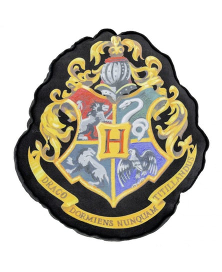 Poduszka Harry Potter - Herb Hogwartu, czarna 37x32x5 cm PRODUKT LICENCJONOWANY, ORYGINALNY Hedo