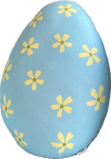 Poduszka jajko pisanka Wielkanoc błękitna w żółte kwiatki Poduszkownia