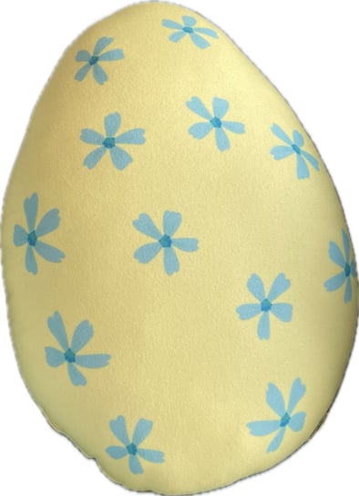 Poduszka jajko pisanka Wielkanoc żółta w błękitne kwiatki Poduszkownia