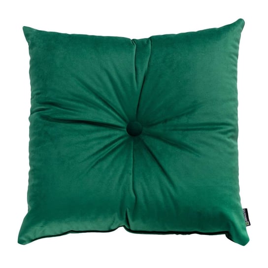 Poduszka kwadratowa Velvet z guzikiem, butelkowa zieleń, 37 x 37cm, Velvet Dekoria
