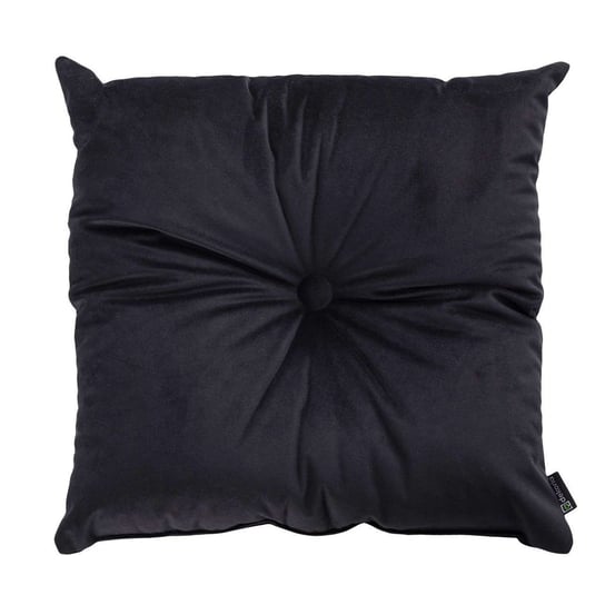 Poduszka kwadratowa Velvet z guzikiem, głęboka czerń, 37 x 37cm, Velvet Dekoria