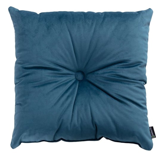 Poduszka kwadratowa Velvet z guzikiem, pruski błękit, 37 x 37cm, Velvet Dekoria