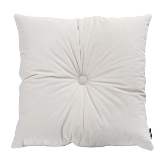 Poduszka kwadratowa Velvet z guzikiem, śmietankowa biel, 37 x 37cm, Velvet Dekoria