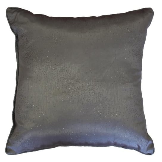Poduszka lamówka 60 x 60 cm aplikacja z brokatem szantungowym w kolorze szarym Inna marka