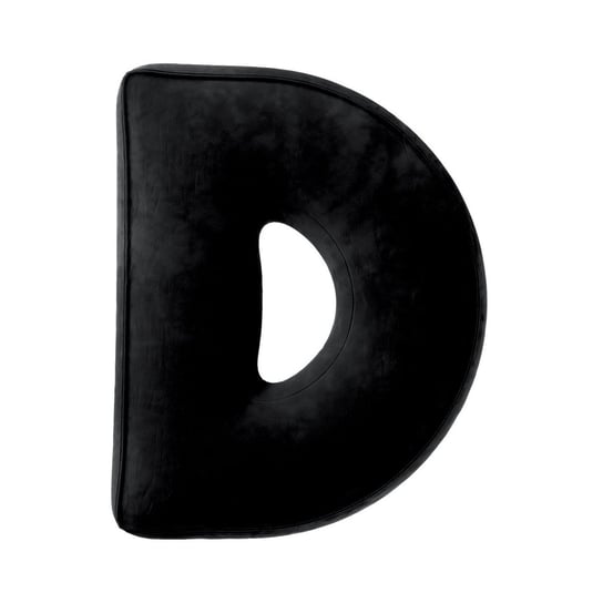 Poduszka literka D, głęboka czerń, 30x40cm, Posh Velvet Yellow Tipi