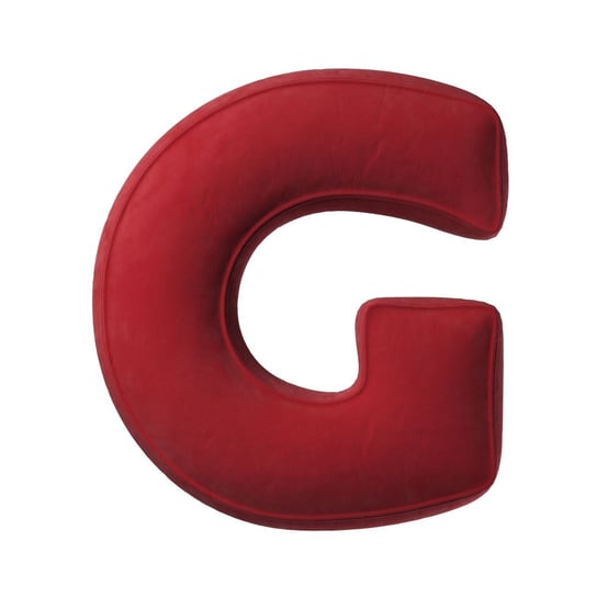 Poduszka literka G, intensywna czerwień, 35x40cm, Posh Velvet Yellow Tipi