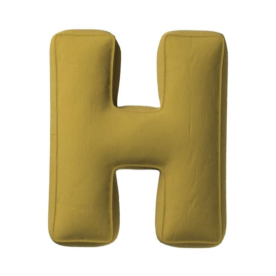 Poduszka literka H, oliwkowy zielony, 35x40cm, Posh Velvet Yellow Tipi