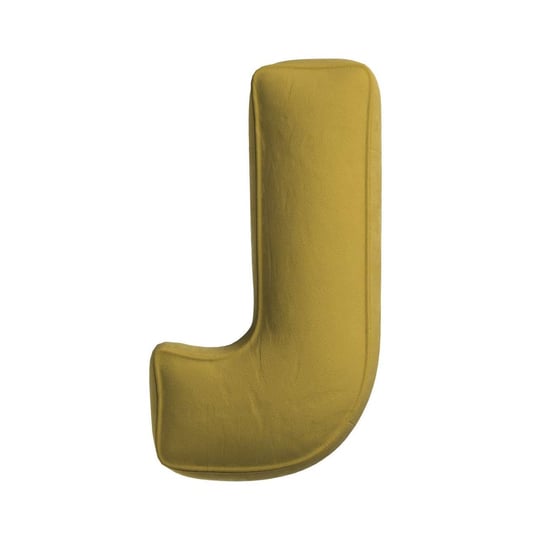 Poduszka literka J, oliwkowy zielony, 35x40cm, Posh Velvet Yellow Tipi