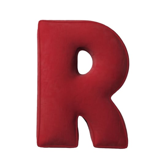 Poduszka literka R, intensywna czerwień, 35x40cm, Posh Velvet Yellow Tipi