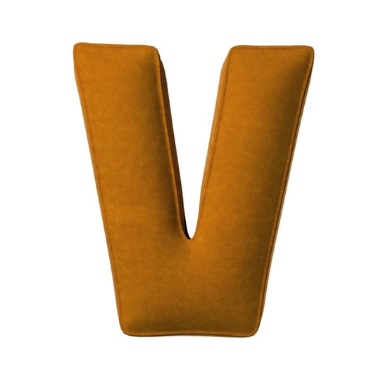 Poduszka literka V, miodowy, 35x40cm, Posh Velvet Yellow Tipi