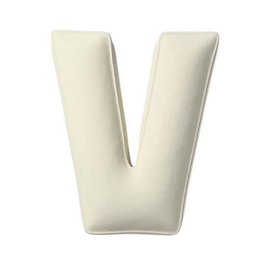 Poduszka literka V, śmietankowa biel, 35x40cm, Posh Velvet Yellow Tipi