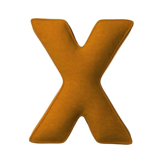 Poduszka literka X, miodowy, 35x40cm, Posh Velvet Yellow Tipi