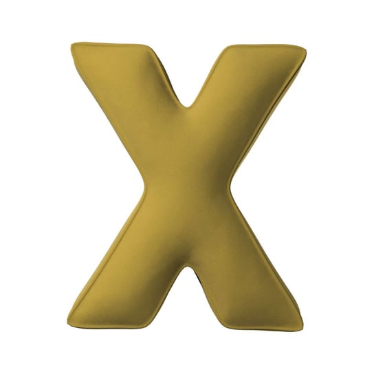 Poduszka literka X, oliwkowy zielony, 35x40cm, Posh Velvet Yellow Tipi