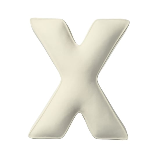 Poduszka literka X, śmietankowa biel, 35x40cm, Posh Velvet Yellow Tipi