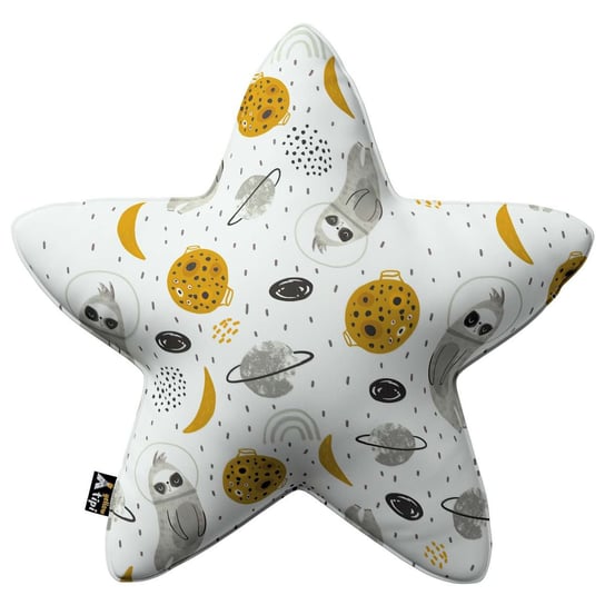 Poduszka Lucky Star, biało-szara, 52x15x52cm, Magic Collection Yellow Tipi