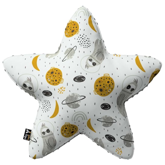Poduszka Lucky Star z minky, biało-szara, 52x15x52cm, Magic Collection Yellow Tipi