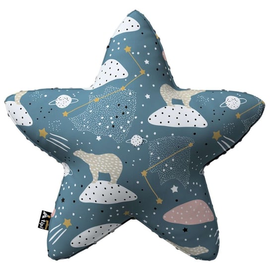 Poduszka Lucky Star z minky, niebieski, 52x15x52cm, Magic Collection Yellow Tipi