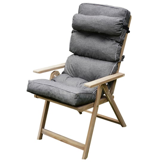 Poduszka na fotel leżak ogrodowy 120 cm ciemny szary Blomster