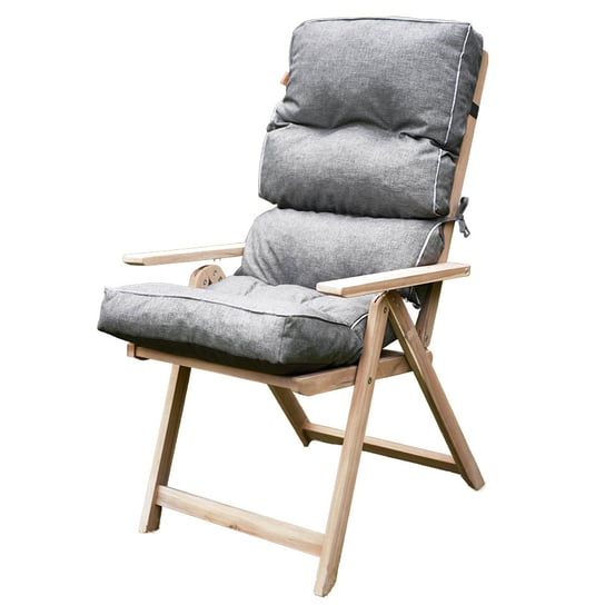 Poduszka na fotel leżak ogrodowy 120 cm jasny szary Blomster