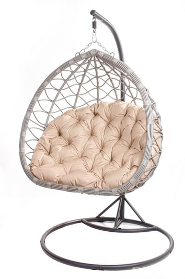 Poduszka na fotel wiszący typu kokon 100x110cm. (cena nie obejmuje mebla!) / wodoodporne poduszki ogrodowe, kolor beżowy Setgarden
