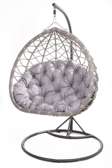 Poduszka na fotel wiszący typu kokon 100x110cm. (cena nie obejmuje mebla!) / wodoodporne poduszki ogrodowe, kolor szary Setgarden