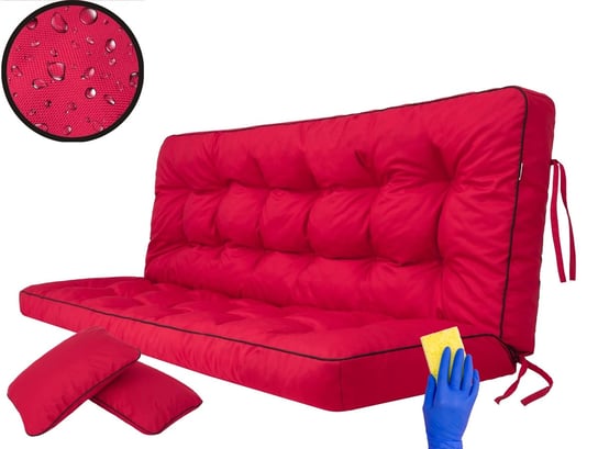 Poduszka na huśtawkę ogrodową, Pola, Czerwona, 120 cm HobbyGarden