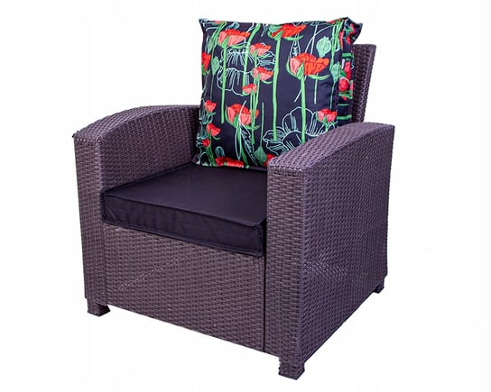 Poduszka na krzesła meble ogrodowe 55/60cm + oparcie poduszka przestrzenna – czarny/maki Inna marka