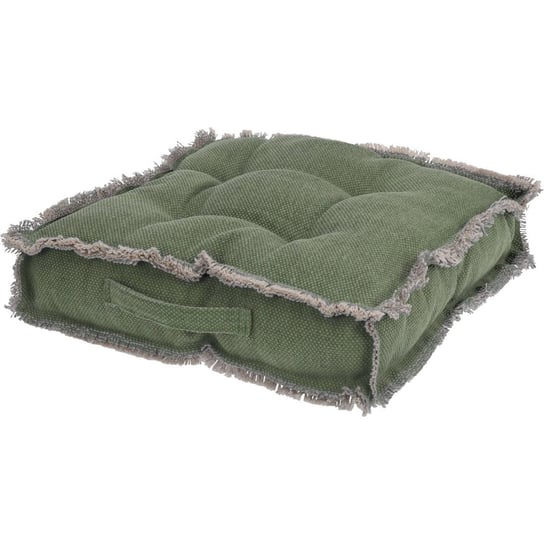 Poduszka na krzesło, 40 x 40 cm, bawełna, zielona z frędzlami EH Excellent Houseware